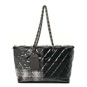 Chanel Vinyl Funny Tweed Patchwork Tote #227335C12B